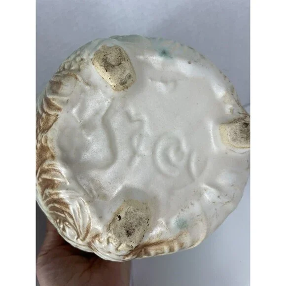 McCoy Planter Pot Pine Cone Jardiniere Blue Green Brown Vtg MCM Cottagecore - Picture 14 of 16